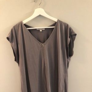 Grey Zip Top